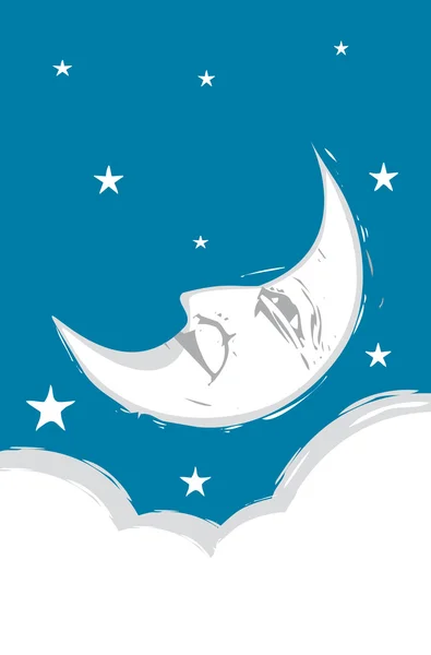 Crescent Moon face Royalty Free Stock Illustrations