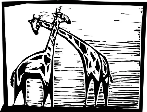 Afrikanische Giraffen — Stockvektor