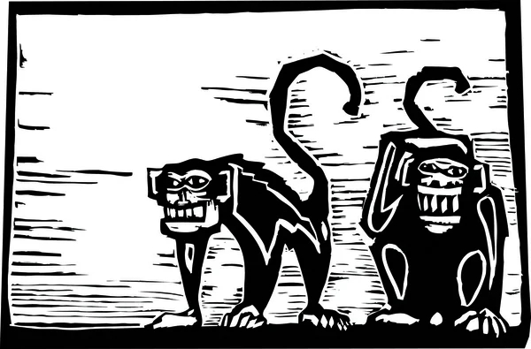 Monos africanos — Archivo Imágenes Vectoriales