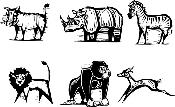 Africká zvířata skupina #2 — Stockový vektor