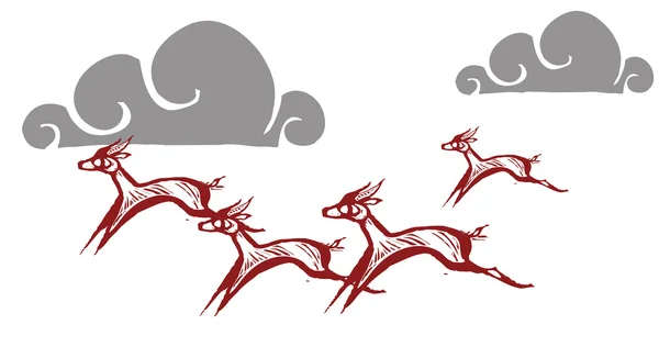 Running Gazelles #4 — Stock Vector