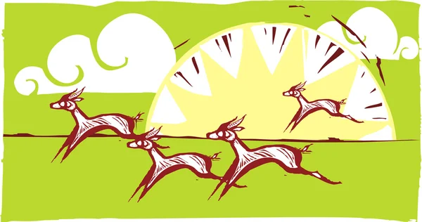 Running Gazelles # 3 — стоковый вектор