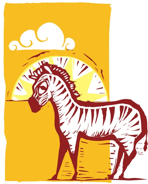 Zebra op veld — Stockvector