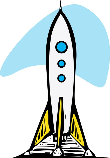 レトロ宇宙ロケット — ストックベクタ