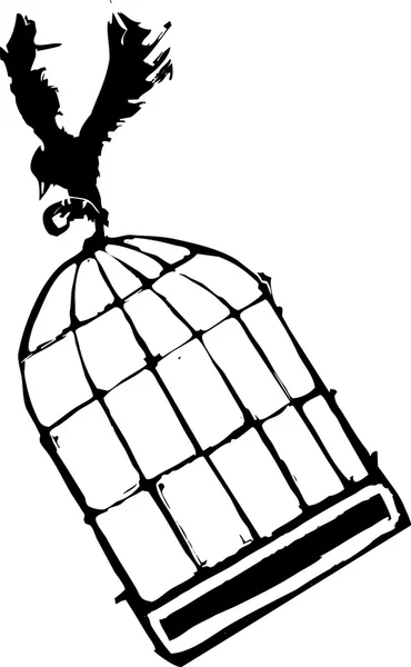 Pájaro portador de jaula — Archivo Imágenes Vectoriales