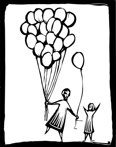 Luftballons geben — Stockvektor