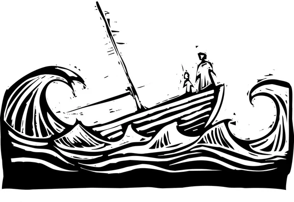 Тонущая лодка — стоковый вектор