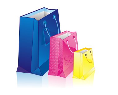 Set of the coloured paper bag. Vectot ed clipart