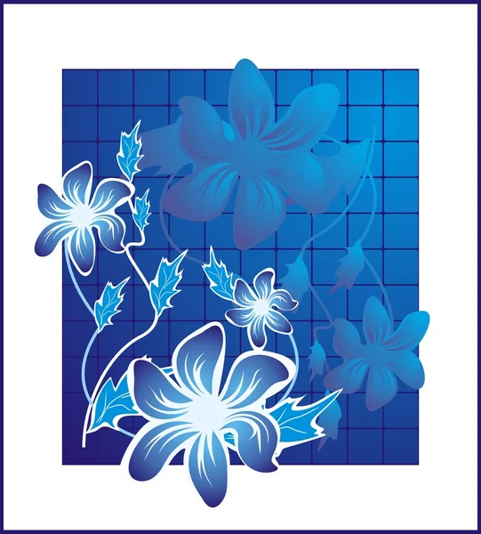 Flower2 blauw — Stockvector