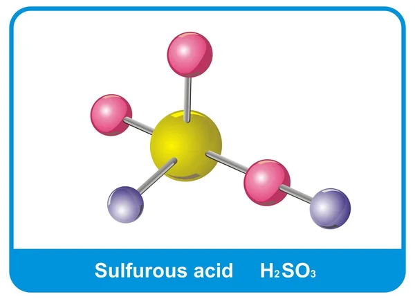 Molécula de ácido sulfuroso — Vector de stock