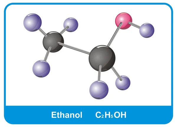 Molécula de etanol — Vector de stock