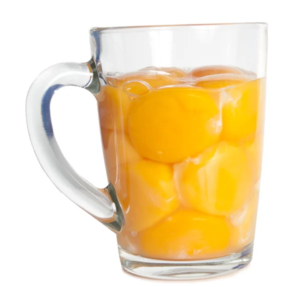 Yolks of eggs are in glass — Stock Photo, Image