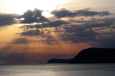 gün batımı ve deniz