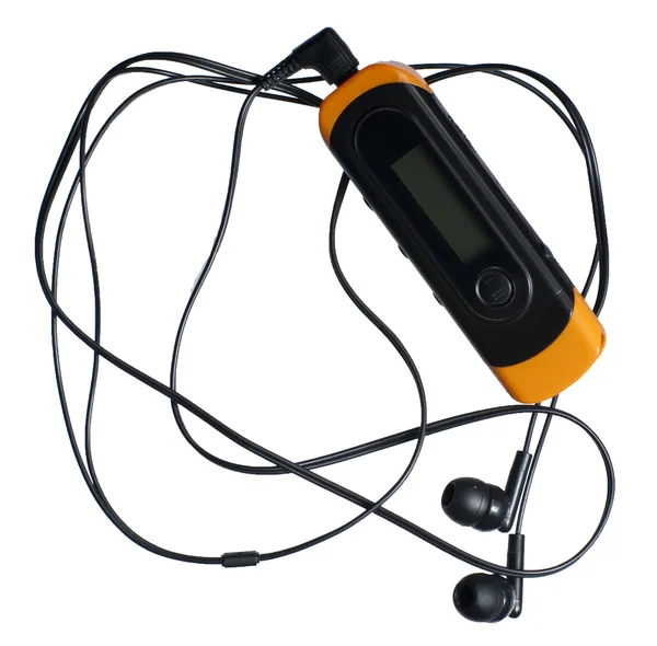 Leitor de MP3 com auscultadores — Fotografia de Stock