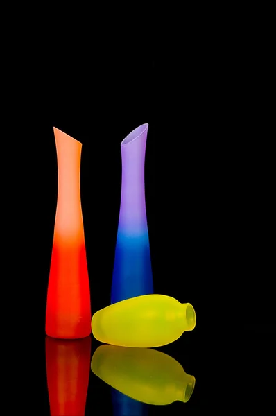 stock image Bright glass vases