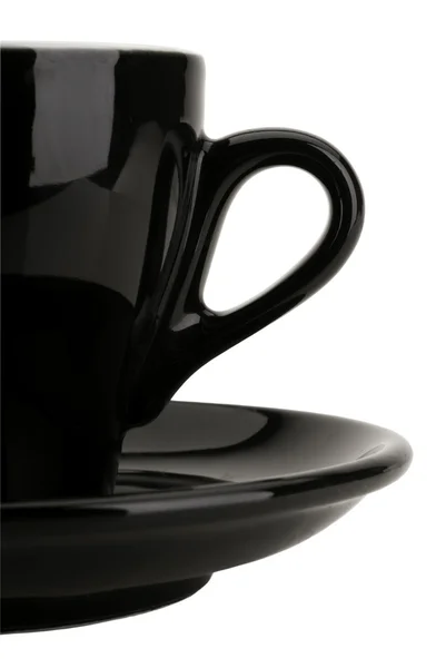 흰색으로 분리 된 검은 커피 잔 — 스톡 사진