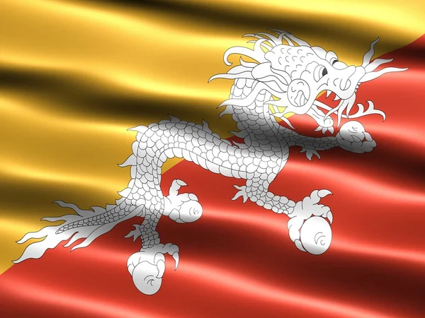 Flaga Bhutanu — Zdjęcie stockowe