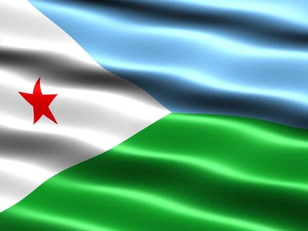 Džibutská vlajka — Stock fotografie