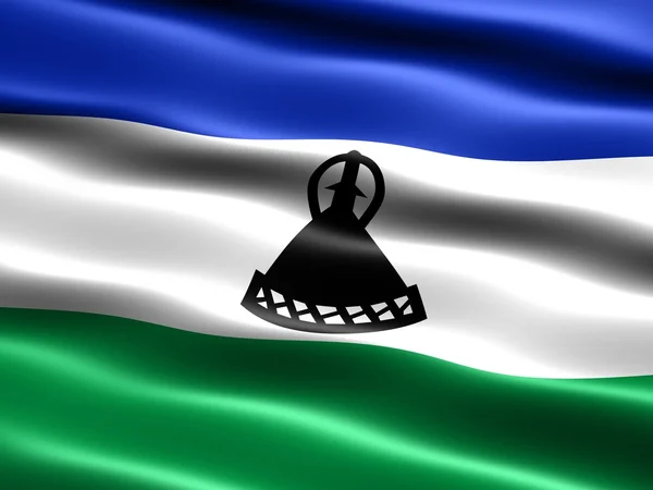 Lesotho, cg illüstrasyon bayrağı — Stok fotoğraf