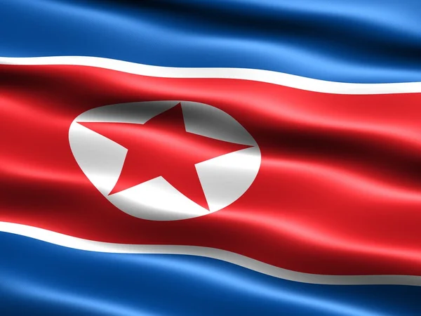 Nordkoreas flagga — Stockfoto