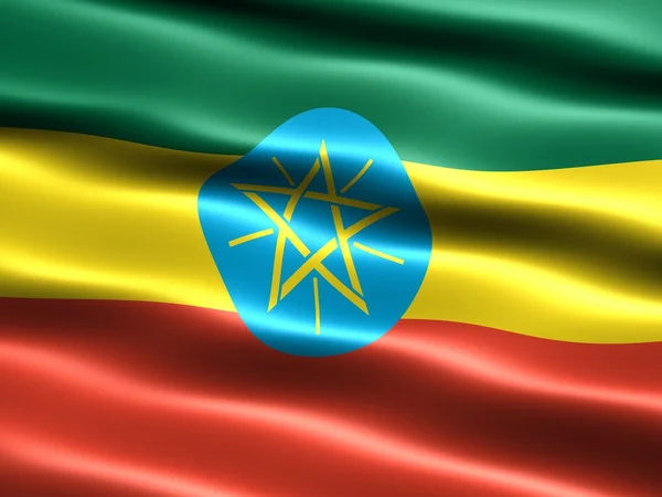 Flaggan av Etiopien Stockbild