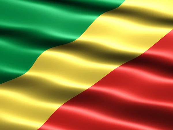 Vlajka Konžské republiky — Stock fotografie