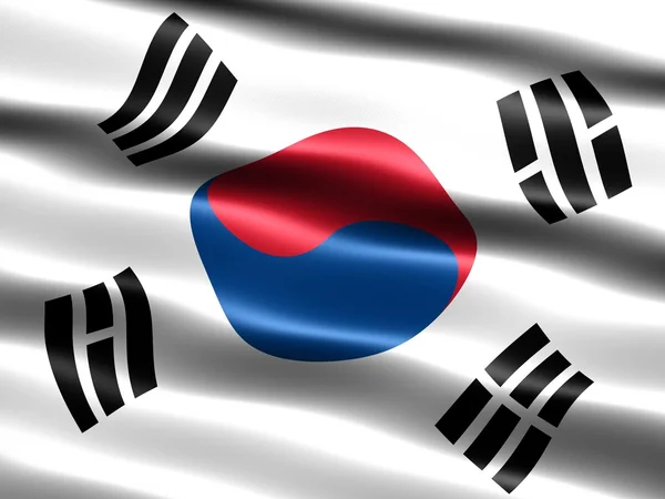Bandera Korei Południowej Obrazek Stockowy