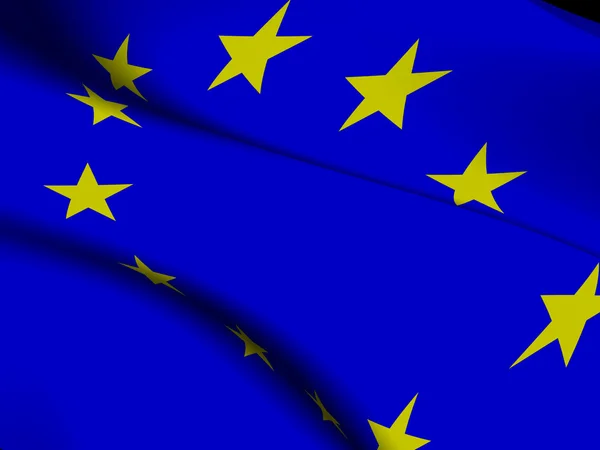 Κινηματογράφηση σε πρώτο πλάνο σημαία της Ευρωπαϊκής Ένωσης — Φωτογραφία Αρχείου