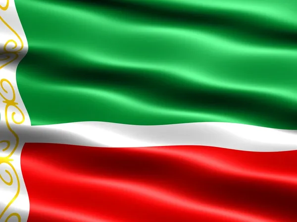 Vlag van de Tsjetsjeense Republiek Stockafbeelding
