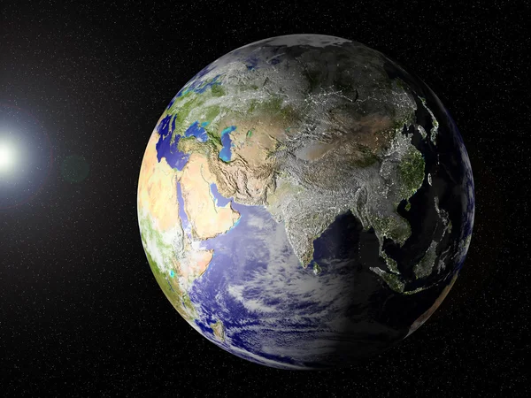 我们的星球空间 (亚洲视图) — 图库照片