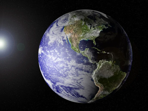 Unser planet im raum (america view) — Stockfoto