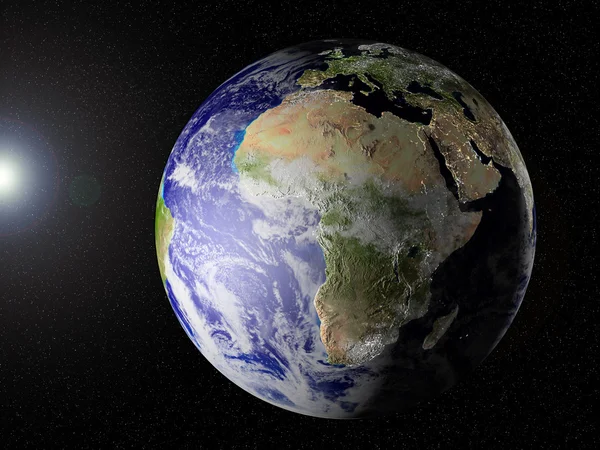 Unser planet im raum (afrika view) — Stockfoto
