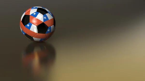 Chile bola de futebol em metal dourado — Fotografia de Stock