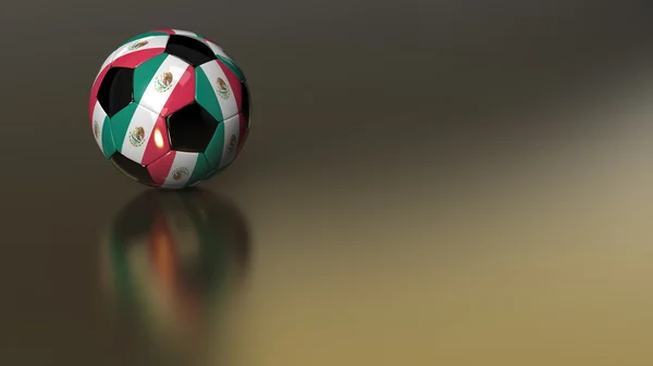 Bola de futebol do México em metal dourado — Fotografia de Stock