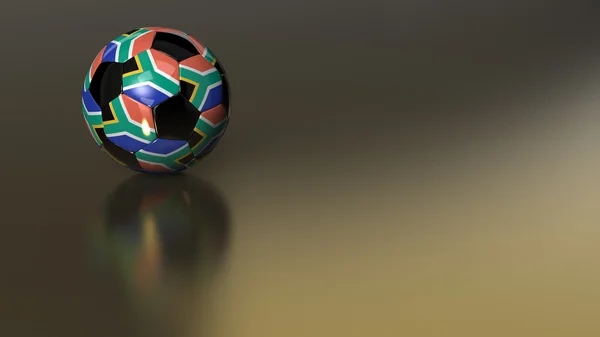 Sudáfrica pelota de fútbol en metal dorado — Foto de Stock