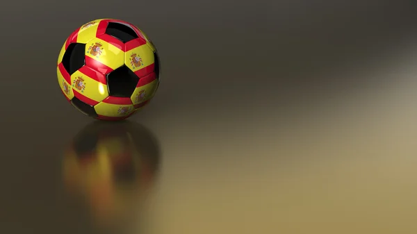 सोनेरी धातूवर स्पेन फुटबॉल चेंडू — स्टॉक फोटो, इमेज