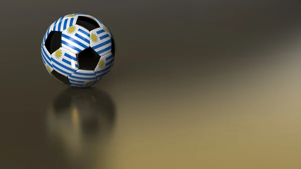 Pallone da calcio Uruguay su metallo dorato — Foto Stock