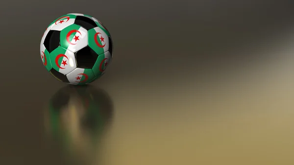 सोनेरी धातूवर अल्जेरिया फुटबॉल चेंडू — स्टॉक फोटो, इमेज