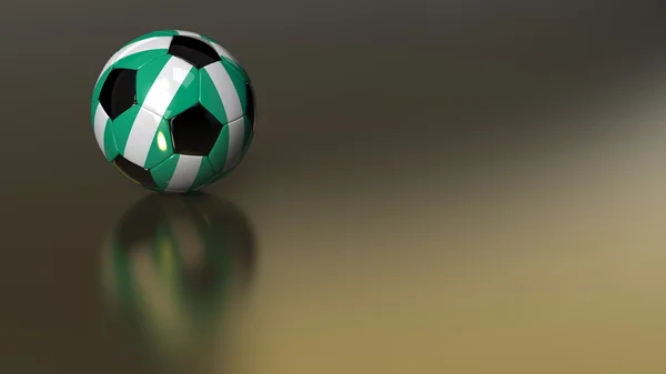 Nigeria pallone da calcio su metallo dorato — Foto Stock