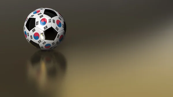 Corea del Sud pallone da calcio su metallo dorato — Foto Stock