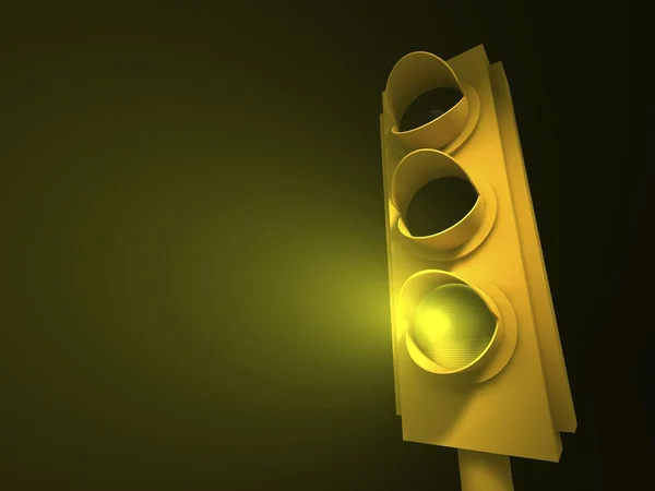 Semáforo - Luz amarela — Fotografia de Stock