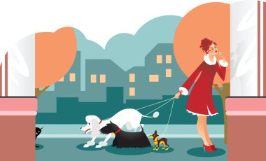 Walk dogs clipart