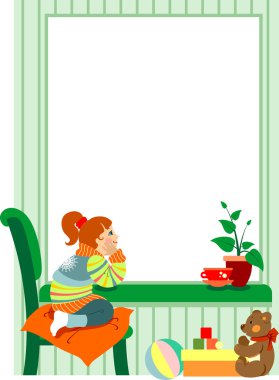 Girl at the Window clipart