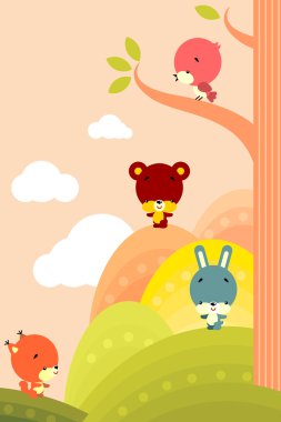 Cute animals clipart