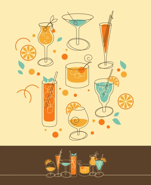Cocktail Set — Stock Vector
