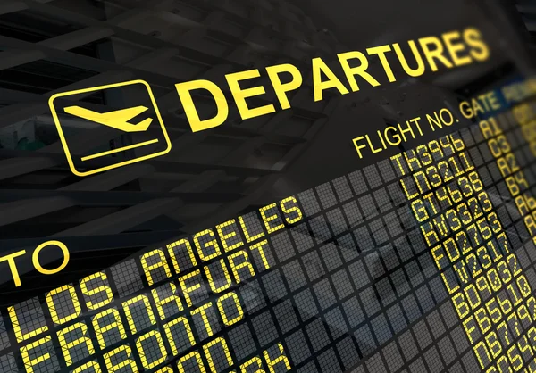 International Airport Departures Board — Stockfoto