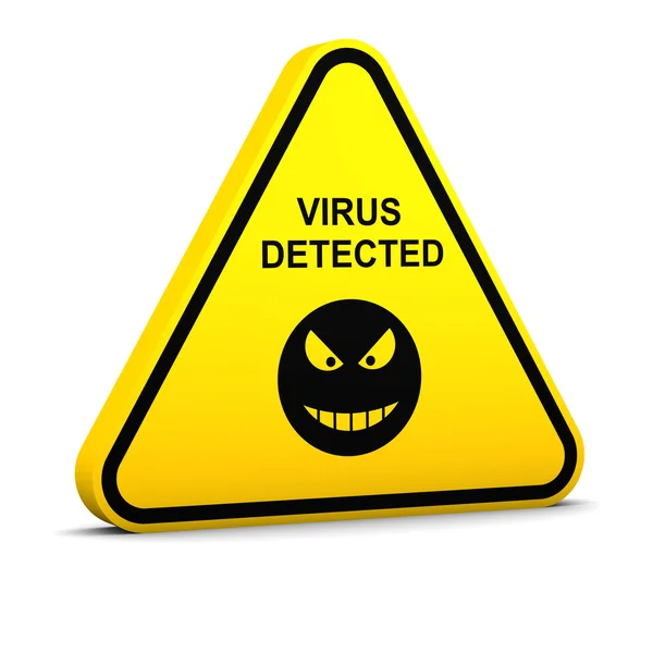 Предупреждение: обнаружен вирус — стоковое фото