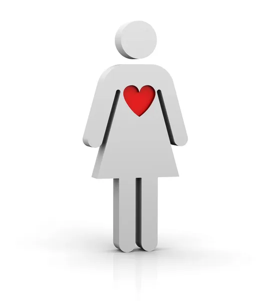 Woman with a big heart — Stock Photo, Image