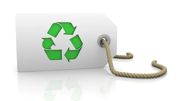 Tag with recycle symbol — Stock Photo, Image