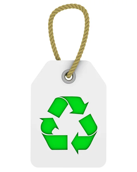 Tag mit Recycling-Symbol — Stockfoto
